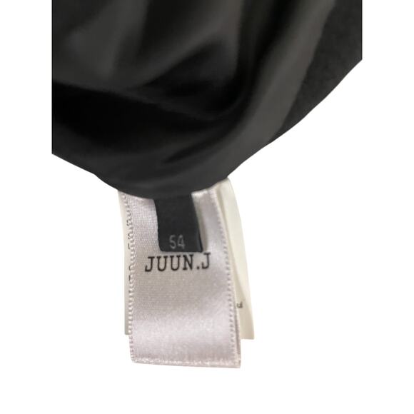 Juun J Hooded Traffic Jacket Mens Size 54 Black Wool Snap Zip Lined NWT - Picture 3 of 11